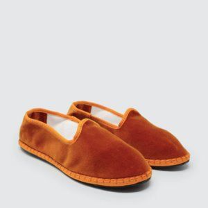 Orange Velvet Venetian Slippers sz 40